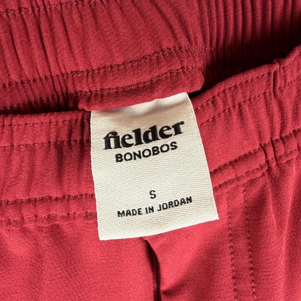 Fielder Bonobos Mens Red Cargo Shorts Elastic Waist Hiking Utility Size S